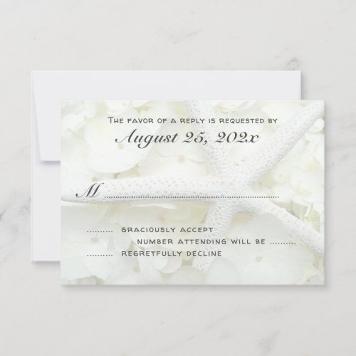 Seaside Garden Starfish Wedding RSVP Guest Count