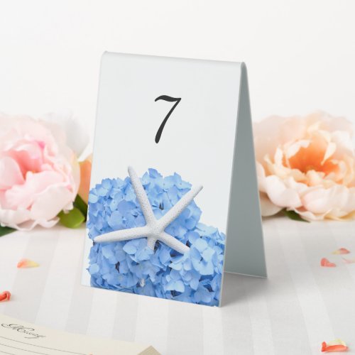 Seaside Garden Tall Tented Table Number Signs
