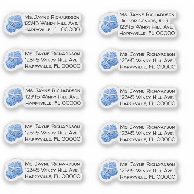 Seaside Garden Wedding Individual Mailing Address Sticker (Front)