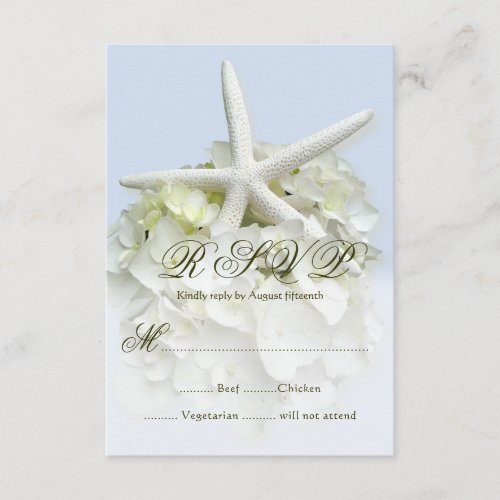 Seaside Garden Wedding Menu Reply Enclosure Card