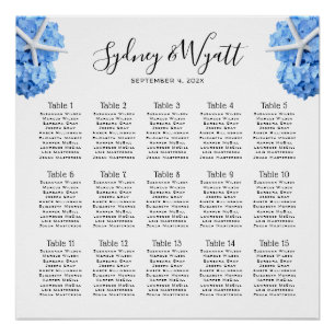 Seaside Garden Wedding Reception Seating Chart