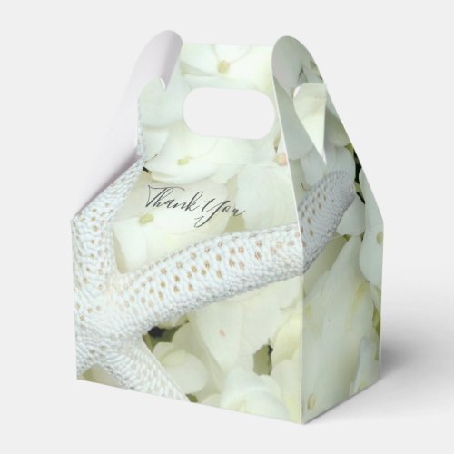 Seaside Garden White Floral Starfish Thank You Favor Boxes