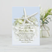 Seaside Garden White Floral Wedding Invitation (Standing Front)