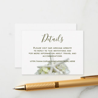 Seaside Garden White Wedding Website Details Enclosure Card