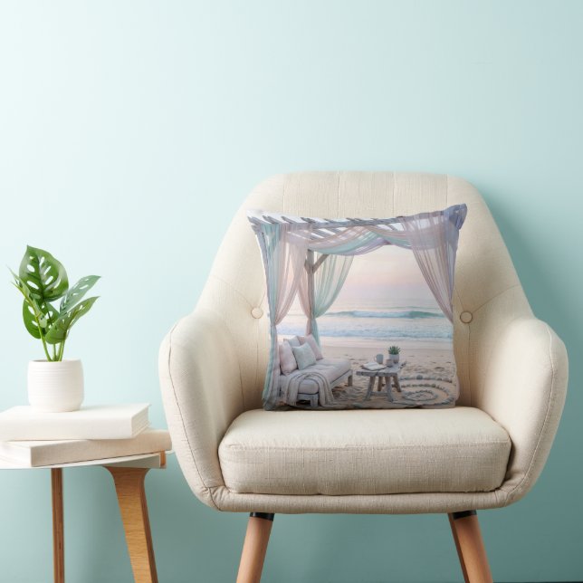 Seaside Gazebo With Couch Throw Pillow (Chair)