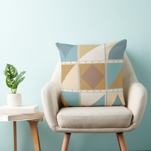 Seaside Geometry Throw Pillow (Chair)