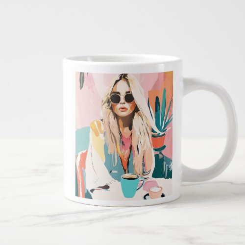 seaside girl mug