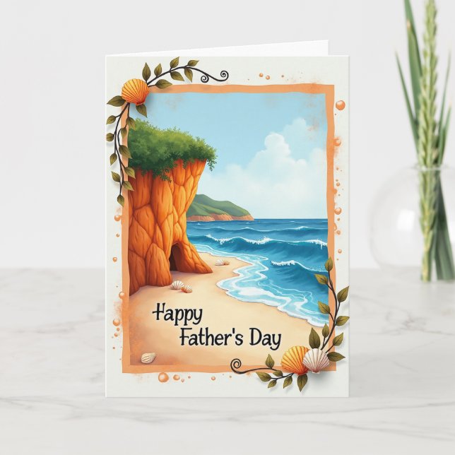 Seaside Happy Fathers Day Card (Front)