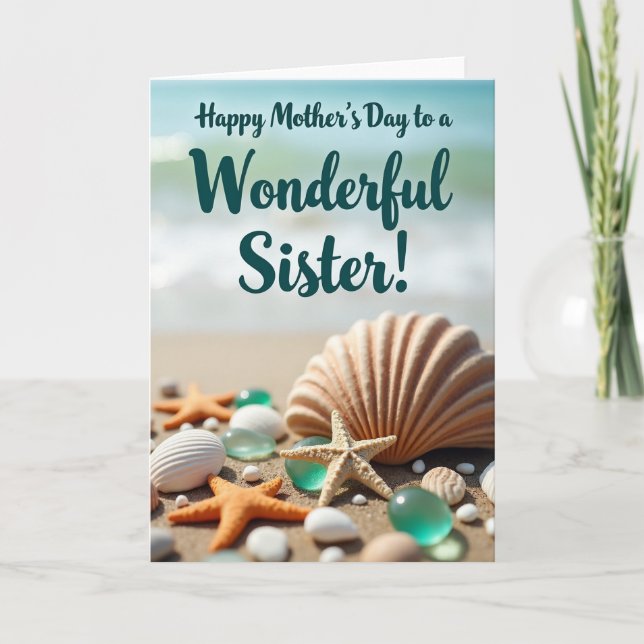 Seaside Happy Mothers Day Card (Front)