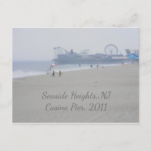 Seaside Heights Casino Pier Beach Boardwalk Postcard