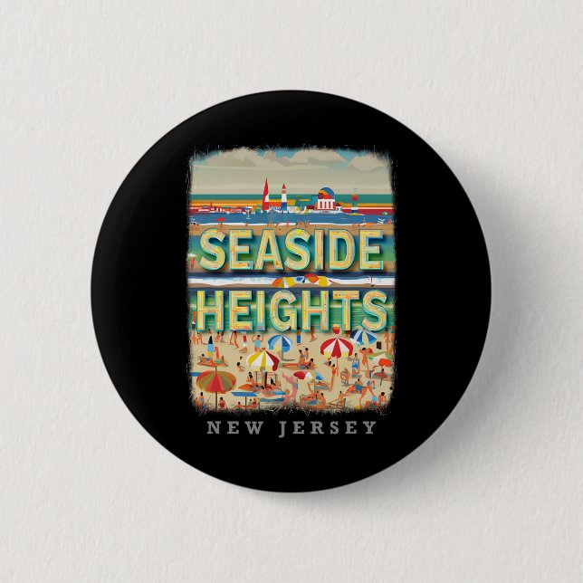 Seaside Heights New Jersey Nj Beachside Bliss Sd26 Button (Front)