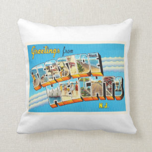 Seaside Heights New Jersey NJ Vintage Postcard- Throw Pillow