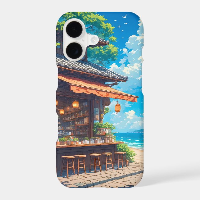 Seaside Lantern Tea House iPhone Case (Back)