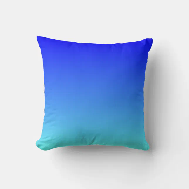Seaside Light Aqua Bright Blue Ombre Throw Pillow Zazzle