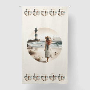 Seaside Lighthouse Stroll Blackout Curtains