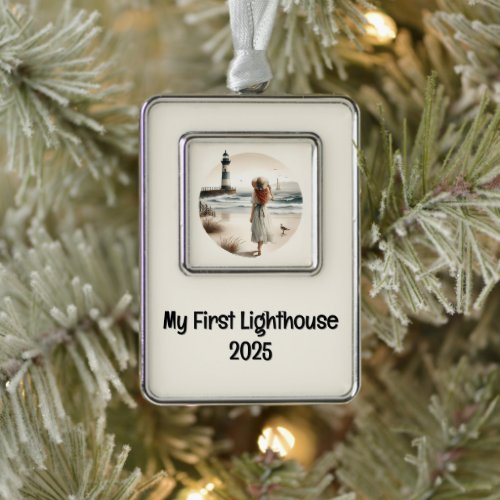 Seaside Lighthouse Stroll  Christmas Ornament