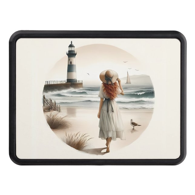 Seaside Lighthouse Stroll Hitch Cover (Front)