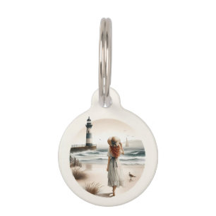 Seaside Lighthouse Stroll Pet ID Tag