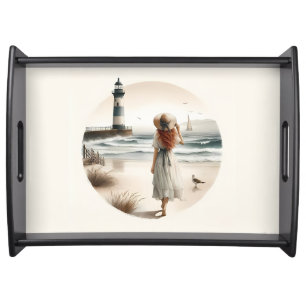 Seaside Lighthouse Stroll Serving Tray