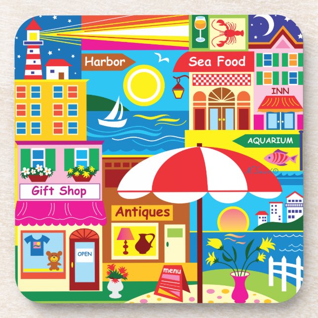 Seaside Memories Beverage Coaster (Front)