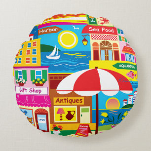 Seaside Memories Round Pillow