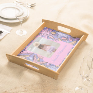Seaside Memories Serving Tray, Lavender Shells Tray