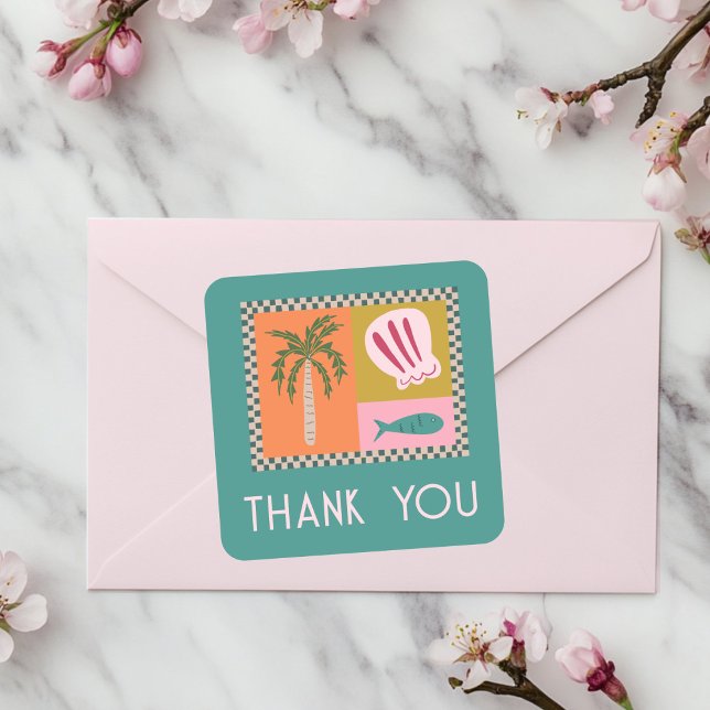 Seaside Modern THANK YOU FOR ORDER Cute CUSTOM Square Sticker (Seaside Modern THANK YOU FOR ORDER Cute CUSTOM Square Sticker
)