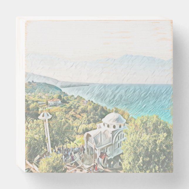 Seaside Mosaic Decor Wooden Box Sign (Front Horizontal)