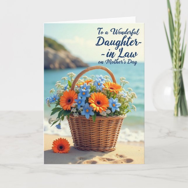 Seaside Mothers Day Bouquet Card (Front)