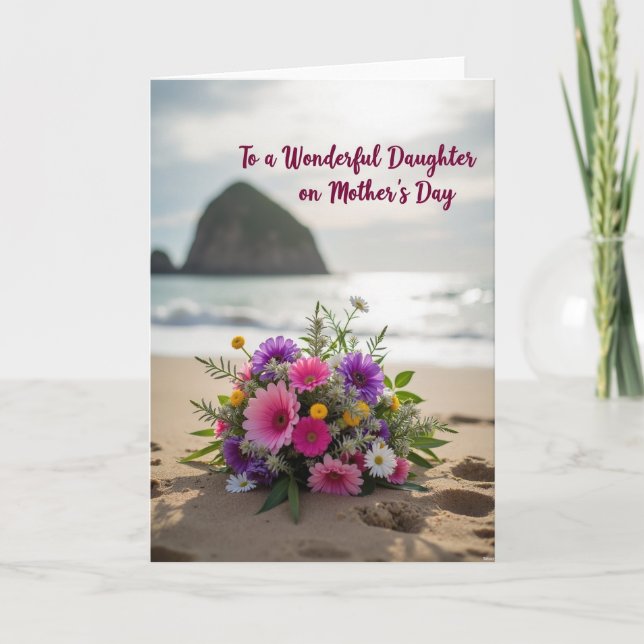 Seaside Mothers Day Flower Card (Front)