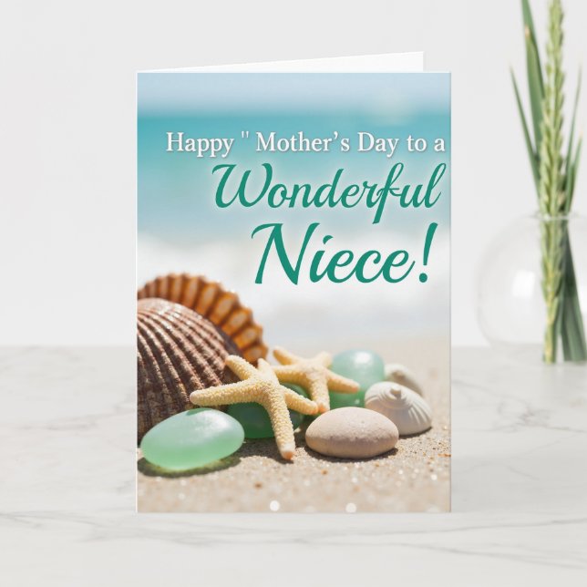 Seaside Mothers Day Wishes Card (Front)
