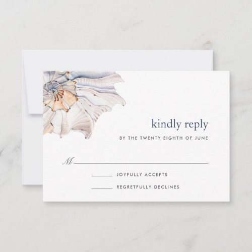 Seaside  Nautical Seashell RSVP Card