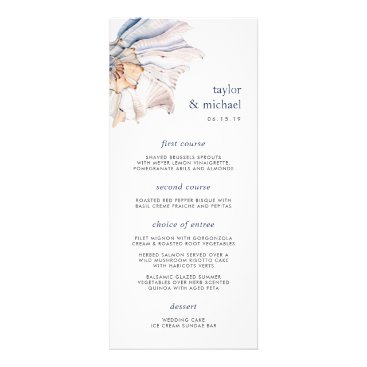 Seaside | Nautical Seashell Wedding Menu Card Seaside | Nautical Seashell Wedding Menu Card