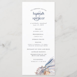 Seaside Nautical Seashell Wedding Program