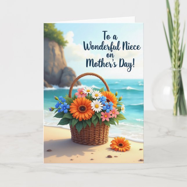 Seaside Niece Mothers Day Card (Front)
