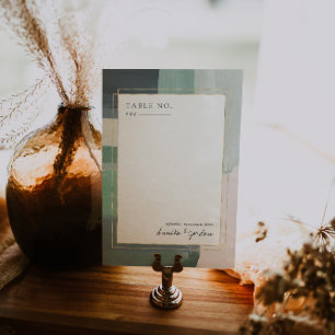 Seaside Ocean Glass Table Number Card