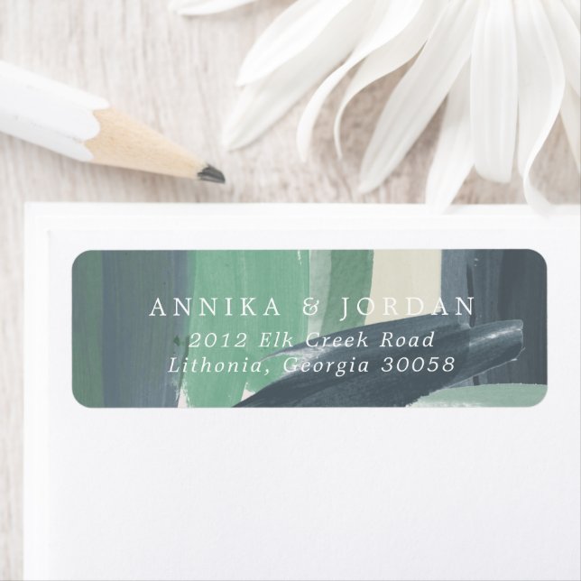 Seaside Ocean Glass Wedding Address Label (Insitu)