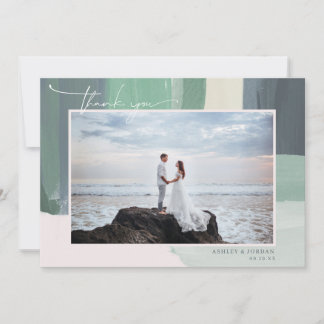 Seaside Ocean Glass | Wedding Photo Thank You Card