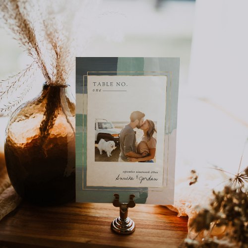 Seaside Ocean Glass  Wedding  Table Number