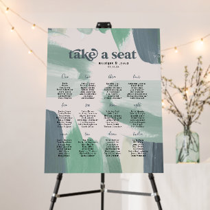 Seaside Ocean Glass Wedding Table Seating Foam Board