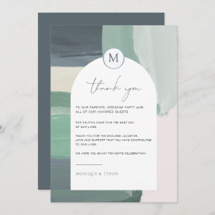 Seaside Ocean Glass   Wedding Table Thank You Card