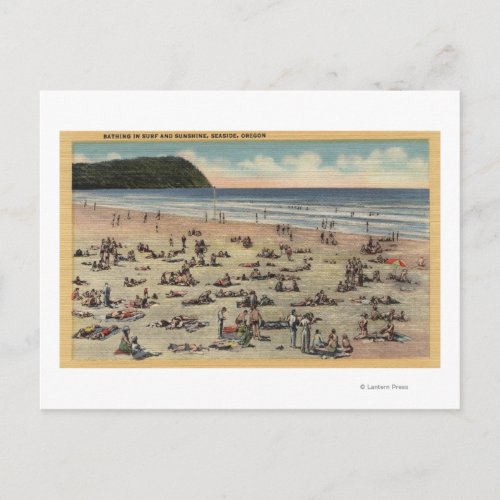 Seaside Oregon _ Bathing in Suft and Sunshine Postcard