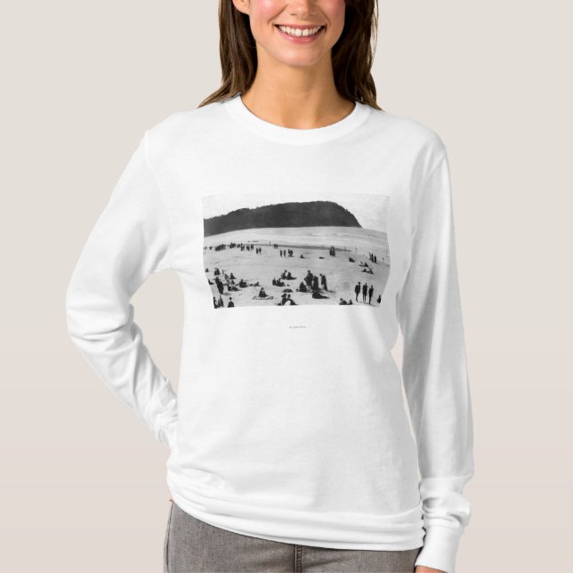 Seaside, Oregon Beach and Tillamook Head T-Shirt (Front)