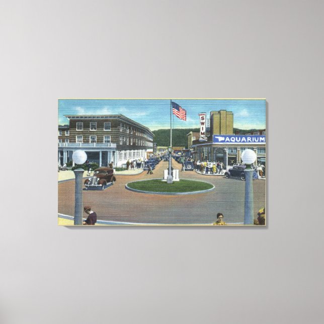 Seaside, Oregon - Broadway from Trail's End Canvas Print (Front)
