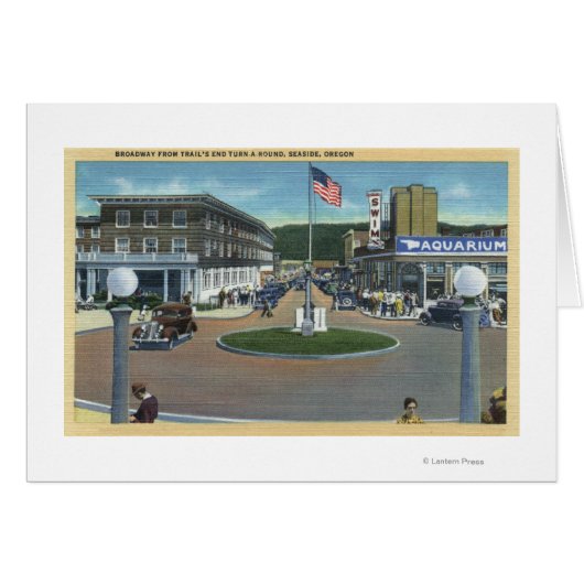 Seaside, Oregon - Broadway from Trail's End Cards (Front Horizontal)