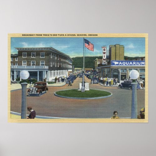 Seaside Oregon _ Broadway from Trails End Poster