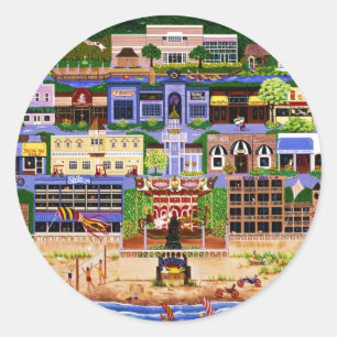 Seaside Oregon Classic Round Sticker