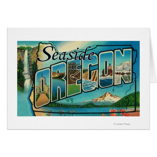 Seaside, Oregon - Large Letter Scenes 2 Cards (Front Horizontal)