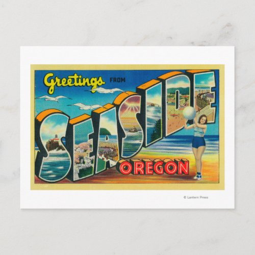Seaside Oregon _ Large Letter Scenes Postcard
