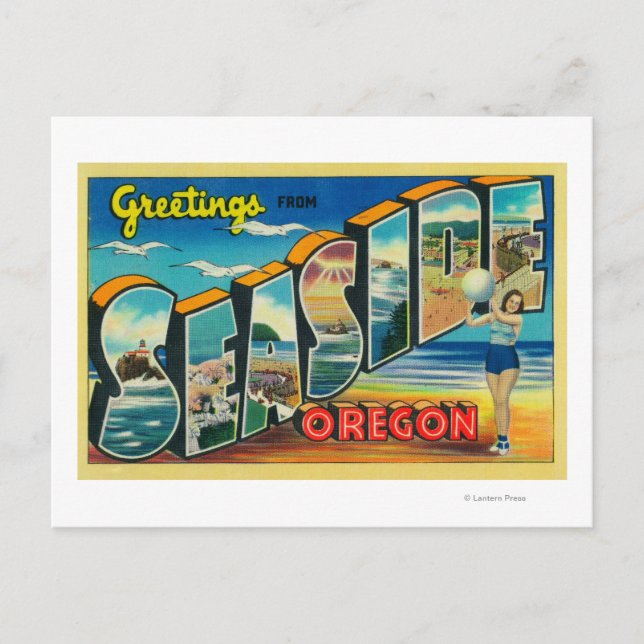 Seaside, Oregon - Large Letter Scenes Postcard (Front)